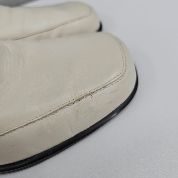 Westies Delbert Loafers 7.5 M Ivory Cream Leather Slip On Retro 90s Y2K Quality - Picture 7 of 15